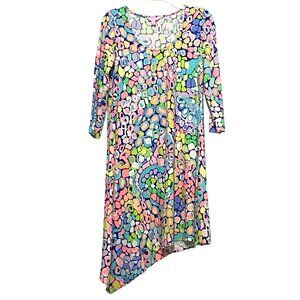 Lilly Pulitzer Ariana Gypsy Jungle Swing Dress S Neon Pastel Geometric Artsy